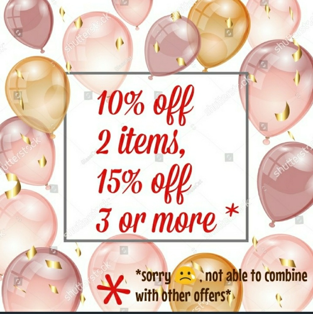 10% off 2 items  15% off 3(not already discounted)